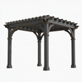 Pergola de jardin 300 x 300 x 250 cm en bois gris anthracite style classique