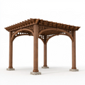 Pergola de jardin 300 x 300 x 250 cm en bois marron à toit ajouré