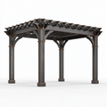 Pergola de jardin 300 x 300 x 250 cm en métal noir style industriel