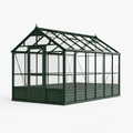 Serre de jardin 250 x 190 x 240 cm en aluminium vert avec panneaux transparents