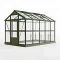 Serre de jardin 300 x 190 x 200 cm en aluminium et panneaux transparents vert foncé