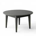 Table de jardin ronde diamètre 120 cm en plastique gris anthracite - repas extérieur