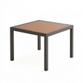 Table de jardin 150 x 90 x 75 cm en métal et bois marron anthracite style contemporain