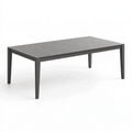Table de jardin 180 x 90 x 75 cm en métal gris anthracite à lattes style contemporain