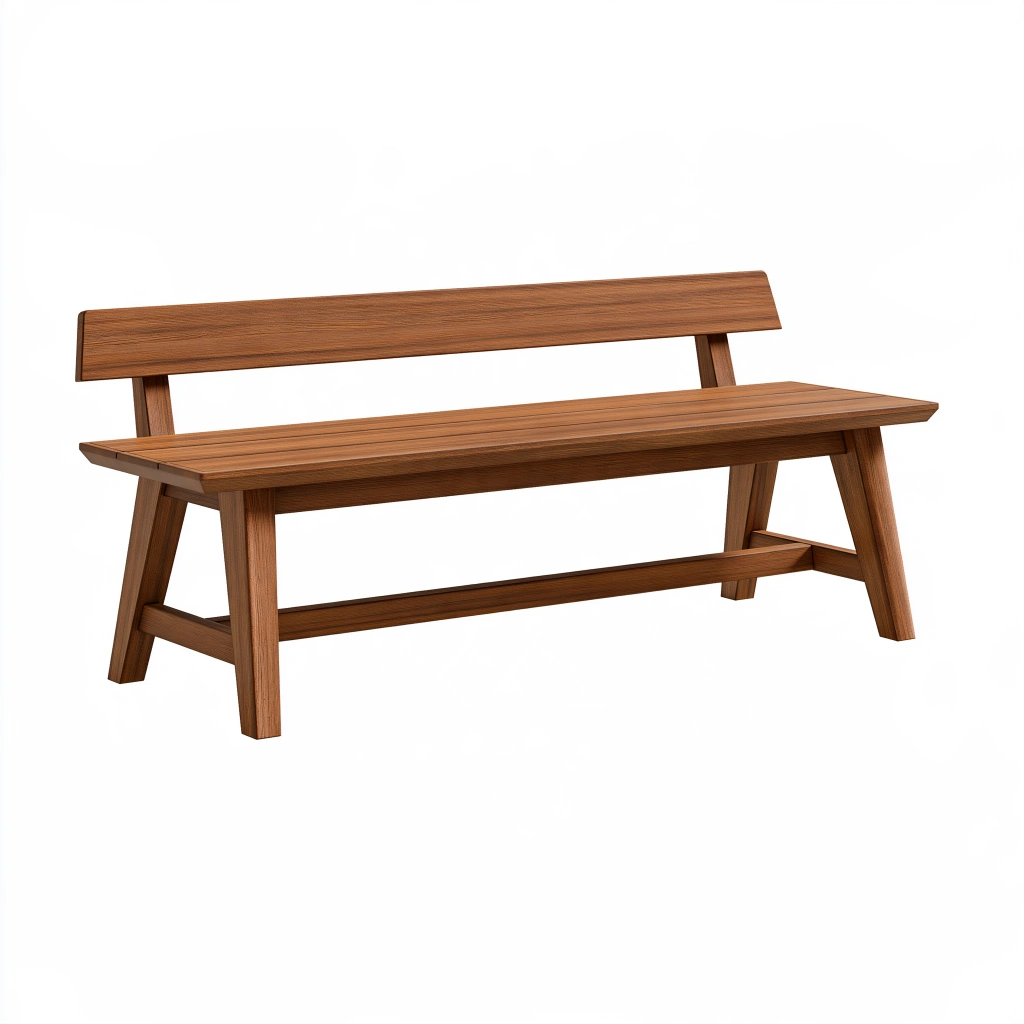 Banc de jardin 150 x 62 x 85 cm en bois brun rustique avec dossier