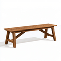 Banc de jardin 180 x 35 x 45 cm en bois marron à lattes style rustique