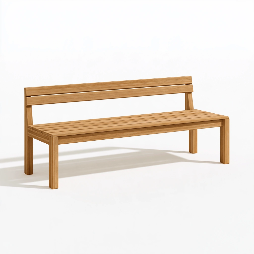 Banc de jardin 120 x 60 x 80 cm en bois marron à dossier style contemporain